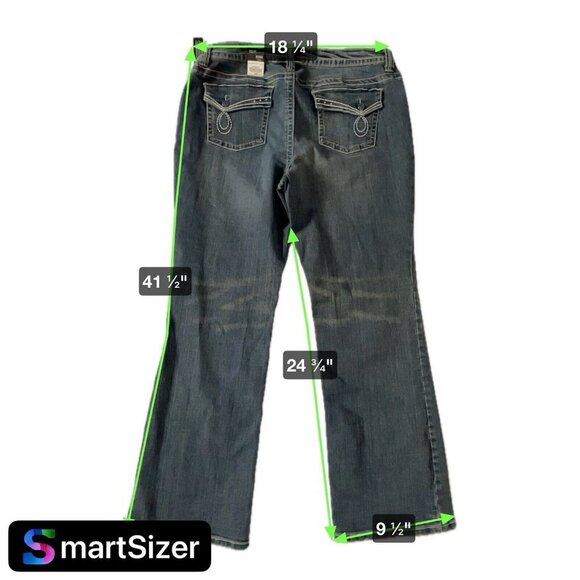 A.N.A Woman Dark Wash Low Rise Fashion Boot Cut Jeans 16W Modern Fit Cotton Blen - Picture 9 of 10